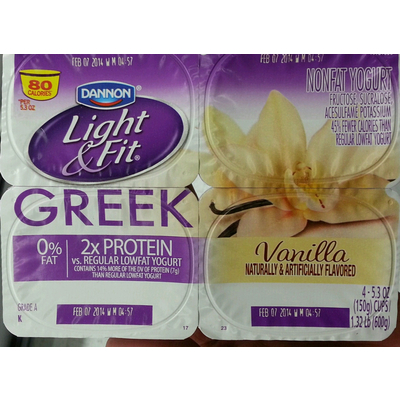 Light & Fit Greek Nonfat Yogurt, Vanilla