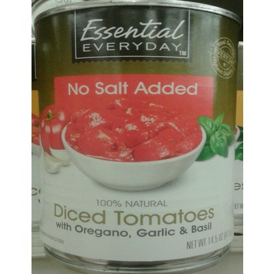 No Salt Added Diced Tomatoes with Oregano, Garlic & Basil