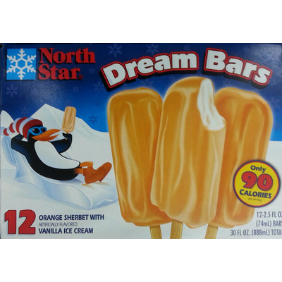 Dream Bars Orange Sherbet Vanilla Ice Cream