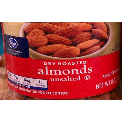 Dry Roasted Almonds, Unsalted