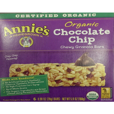 Organic Chocolate Chip Chewy Granola Bars