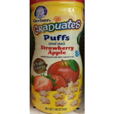 gerber graduates puffs cereal snack strawberry apple