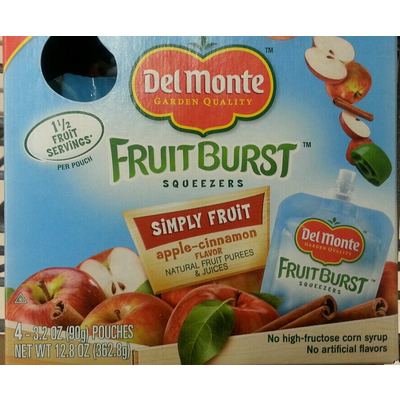 Fruit Burst Squeezers, Simply Fruit Apple-Cinnamon Flavor