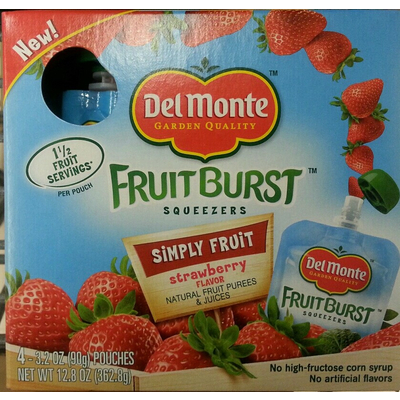 Fruit Burst Squeezers, Simply Fruit Strawberry Flavor
