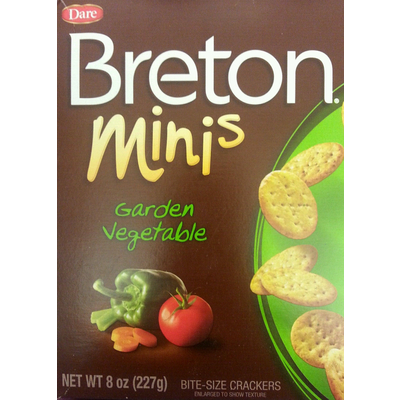 Breton Minis Bite Size Crackers, Garden Vegetable
