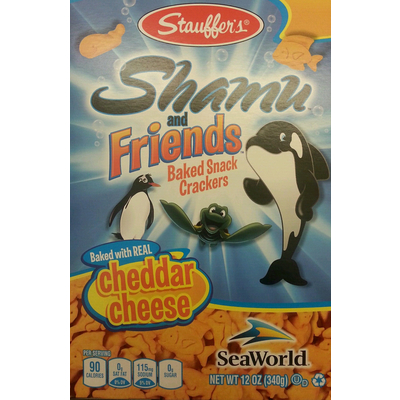 Shamu and Friends Baked Snack Crackers, Baked with Cheddar Cheese