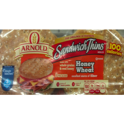 Sandwich Thins Rolls, Honey Wheat