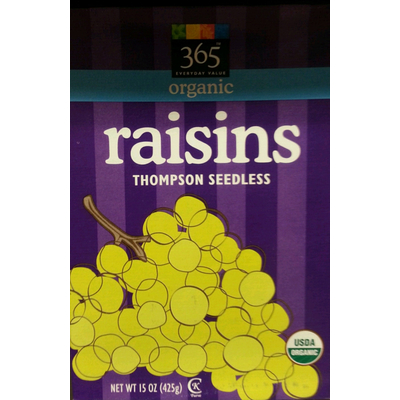 Organic Raisins, Thompson Seedless