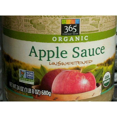 Organic Apple Sauce, Unsweetened