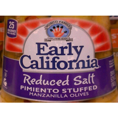 Early California Manzanilla Olives, Pimiento Stuffed