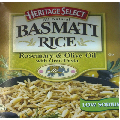 Basmati Rice, Rosemary & Olive Oil woth Orzo Pasta, Low Sodium