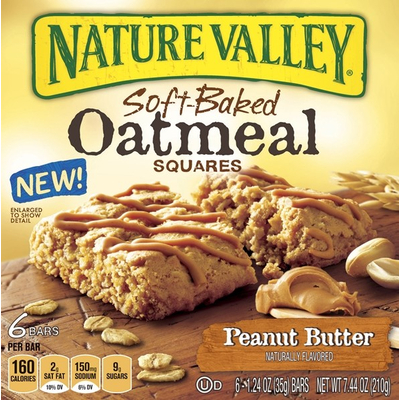 Soft-Baked Oatmeal Squares, Peanut Butter