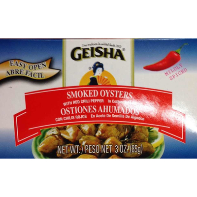 Smoked Oysters with Red Chili Pepper in Cottonseed Oil