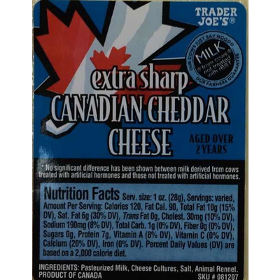 Extra Sharp Canadian Cheddar Cheese