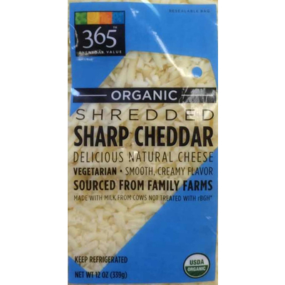 Organic Shredded Sharp Cheddar Delicious Natural Cheese
