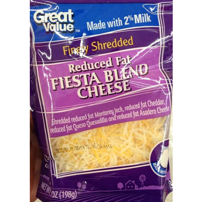 Calories In Finely Shredded Reduced Fat Fiesta Blend Cheese From Great Value