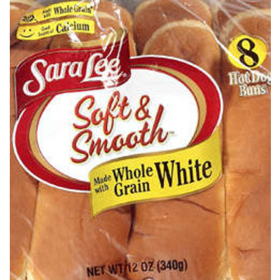 soft & Smooth Hot Dog Buns, Whole Grain, White