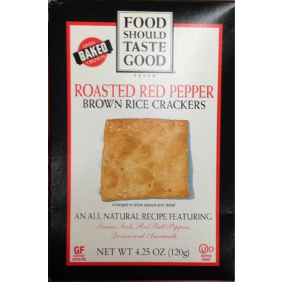 Roasted Red Pepper Brown Rice Crackers
