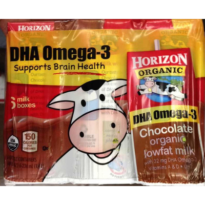 Chocolate Organic Lowfat Milk, DHA Omega-3