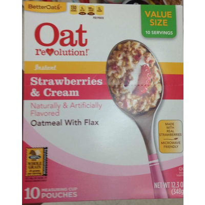 Oat Revolution! Instant Strawberries & Cream Oatmeal with Flax