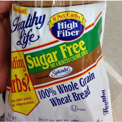 Whole Grain Wheat Bread, Sugar Free