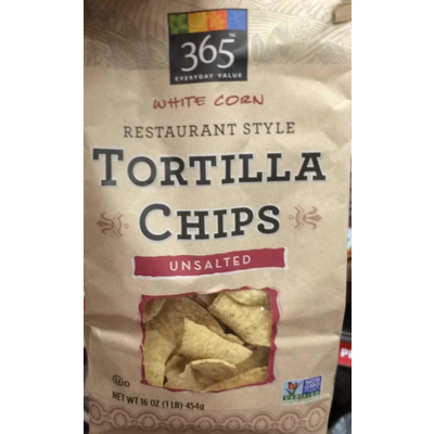 White Corn Restaurant Style Tortilla Chips, Unsalted