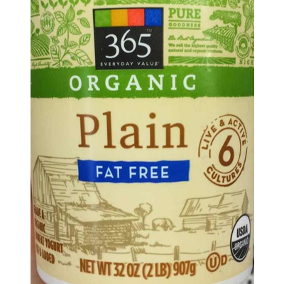 Organic, Plain, Fat Free Yogurt