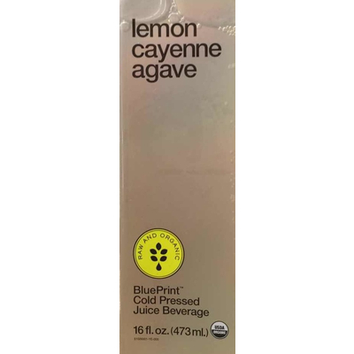 Lemon, Cayenne, Agave Cold Pressed Juice Beverage