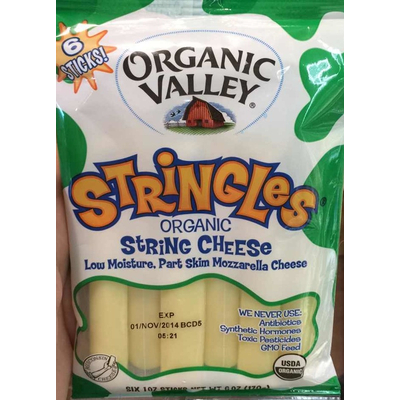 Stringles Organic String Cheese, Mozzarella
