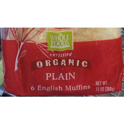 Organic Plain English Muffins