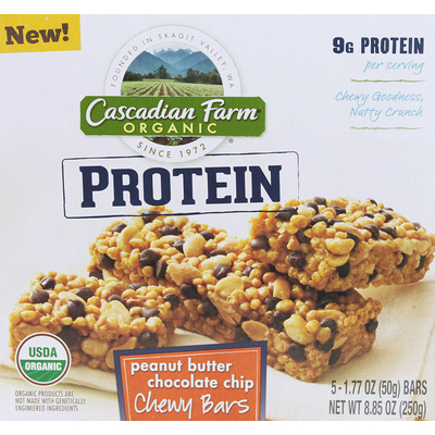 Organic Peanut Butter Chocolate Chip Chewy Protein Bars