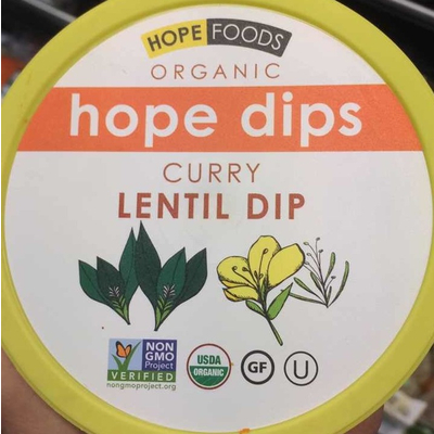 Organic Hope Dips, Curry Lentil Dip