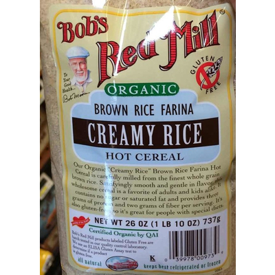 Organic Brown Rice Farina Creamy Rice Hot Cereal