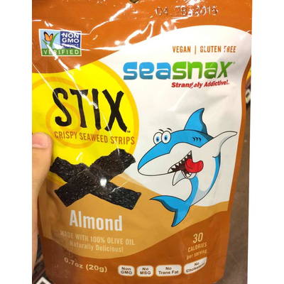 Stix, Crispy Seaweed Strips, Almond, Vegan, Gluten Free