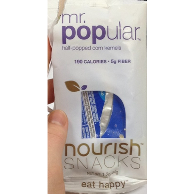 Mr. Popular, half-popped corn kernels