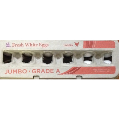 Fresh White Eggs, Jumbo Grade A