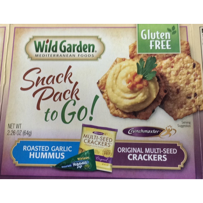 Roasted Garlic Hummus and Original Multi-Seed Crackers Snack Pack to Go