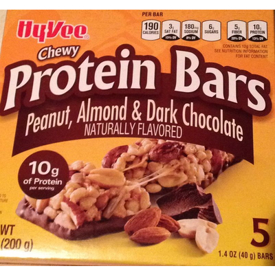 Chewy Protein Bars, Peanut, Almond & Dark Chocolate