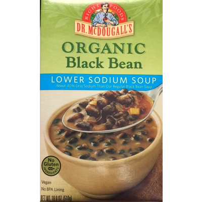Organic Black Bean, Lower Sodium Soup