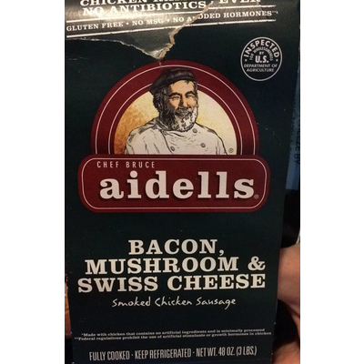 Bacon, Mushroom & Swiss Cheese Smoked Chicken sausage