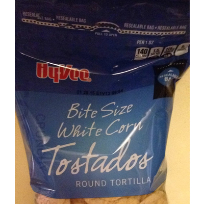 Bite Size White Corn Tostados Round Tortilla Chips