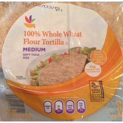 Whole Wheat Flour Tortilla, Medium Soft Taco