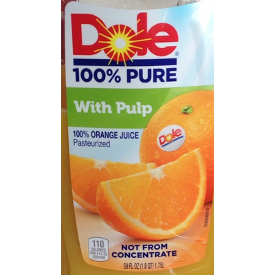 100% Pure Orange Juice with Pulp