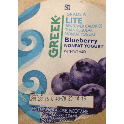 Blueberry Greek Yogurt, Lite