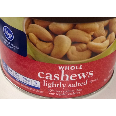 Whole Cashews, Lightly Salted