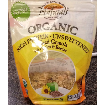 High Protein Unsweetened Seed Granola with Apples & Raisins