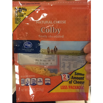 Colby Cheese, Shredded