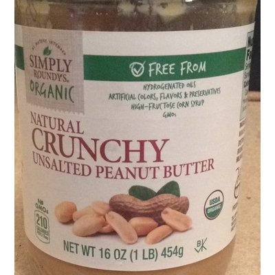 Peanut Butter, Crunchy, Unsalted, Organic