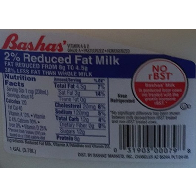 Milk, 2% Reduced