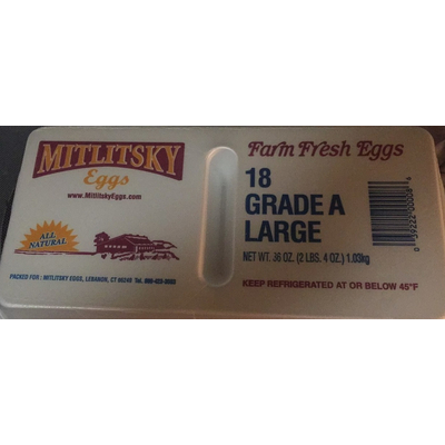 18 Grade A Large Farm Fresh Eggs